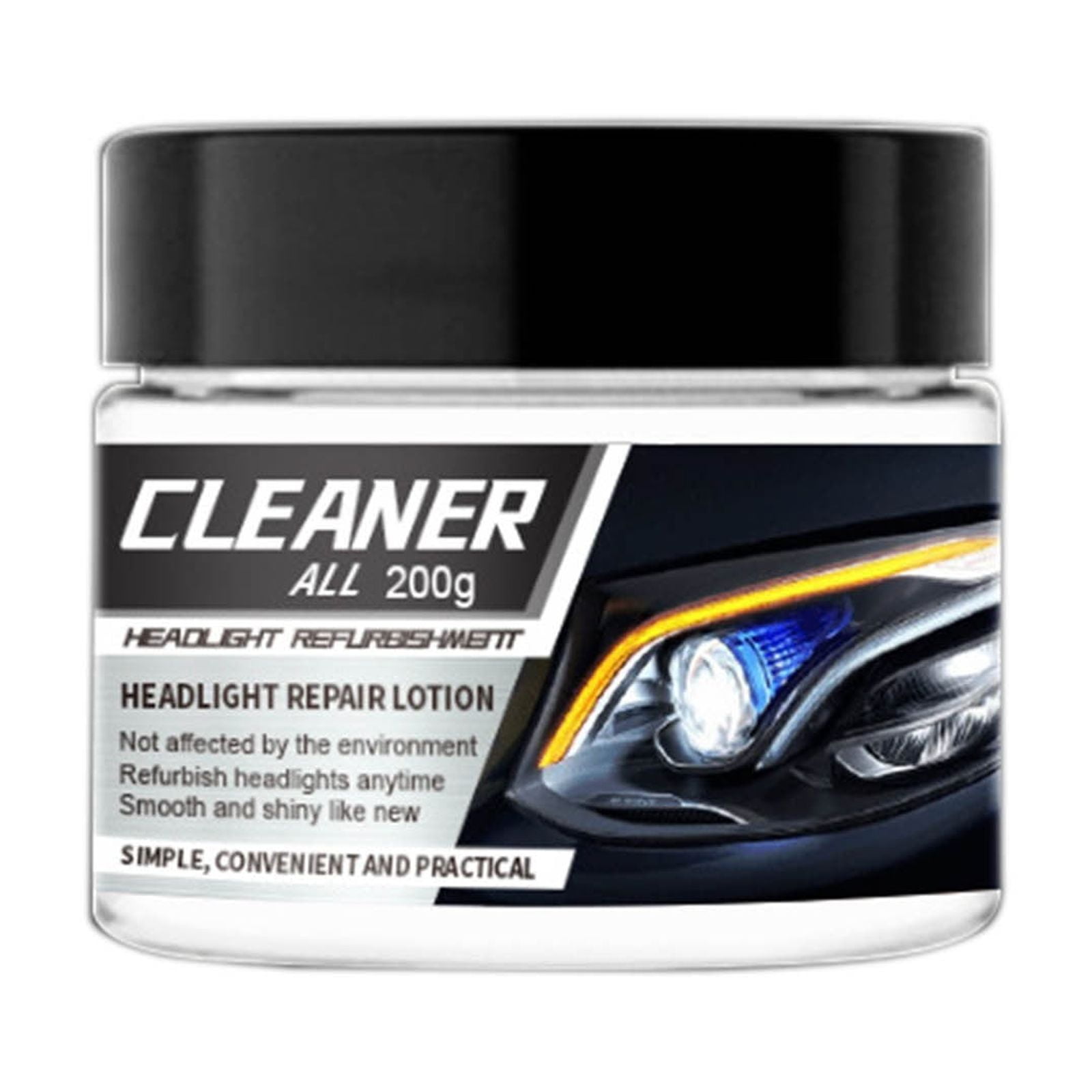 200g Headlight Restoration Kit - Effective Cleaner and Repair Paste for Car Headlights, Removes Scratches and Restores Clarity for Safer Driving