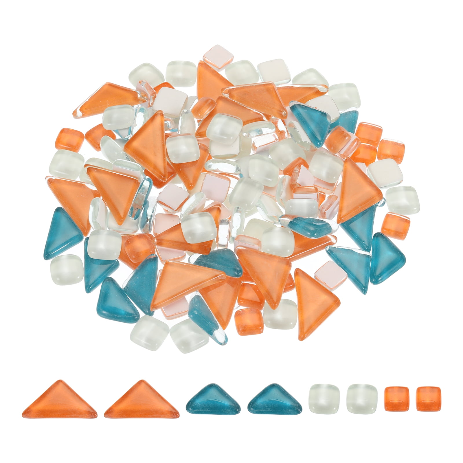 200g Crystal Glass Mosaic Tiles, Irregular Triangle Mosaic Tiles Bulk For Craft DIY Hobbies Art Project White