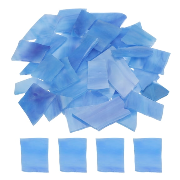 200g Mosaic Tiles Irregular Glass Mosaic Tiles Stained Mosaic Glass for Art Crafts DIY Projects Blue
