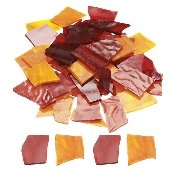 200g Mosaic Tiles Irregular Glass Mosaic Tiles Stained Mosaic Glass for Art Crafts DIY Projects Red Series