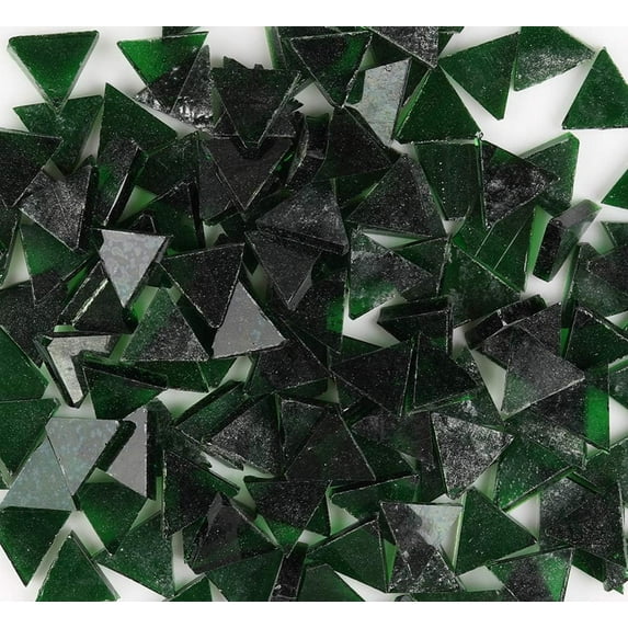 200g Mosaic Tiles of Mosaic Tiles Glass Triangle 0.6x0.6 inch Mosaic Pieces for Home Decoration, DIY Crafts, Mosaic Tile Projects - Transparent Green