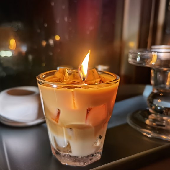 200g Single Cup Strong Coffee Scent Soy Candle, Handmade Iced Coffee Fragrance, Aesthetic Gift Box for Indoor Decor & Birthday Presents