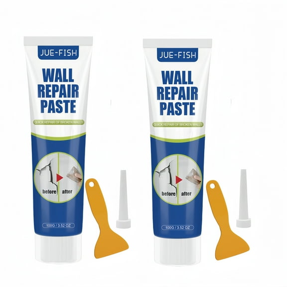KingFurt Drywall Repair Kit (200g/7.04oz), Plaster Wall Repair Kits , Spackle Wall Repair with Scraper Spackle -White Fast-Drying
