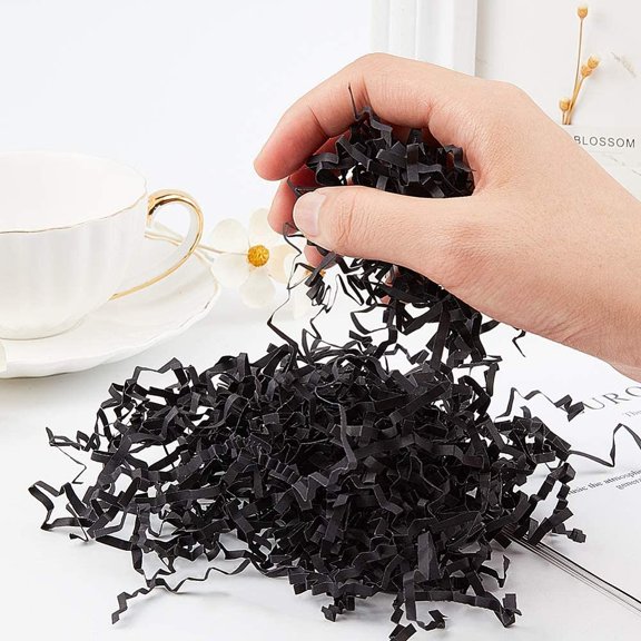 200gs 200g Easter Basket Grass Raffia Gift Filler Black Raffia Kraft Shredded Paper for Gift Wrapping & Basket Filling