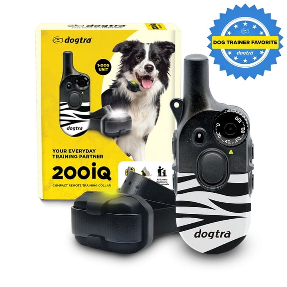 Dogtra 200iQ Remote Training E Collar - 100 Levels, 1/2 Mile Range, Waterproof - Zebra