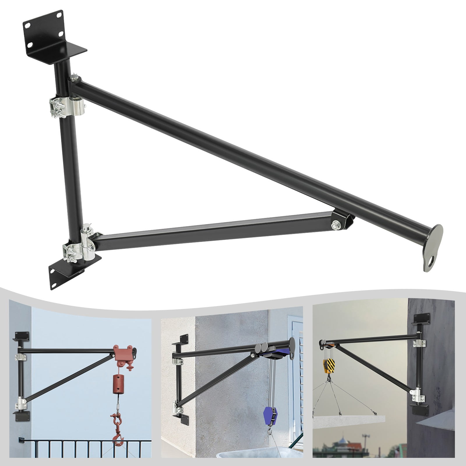 200kg/441lbs Load-bearing Wall-mounted Crane Bracket - Alloy Steel Baking Paint 180° Swivel for Industrial & Household Heavy Lifting