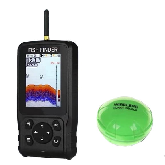 200meters Colorful Wireless Fish Finder Dot Matrix Sonar Sensor Transducer Depth Echo Sounder Recharged Battery ,Essential Tool for Anglers