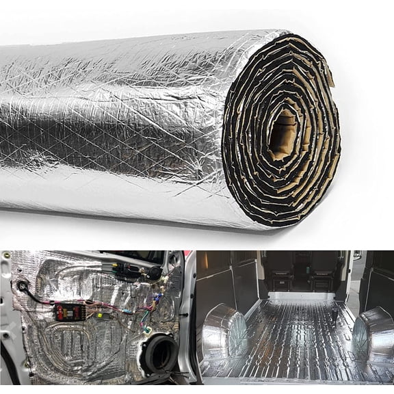 200mil 36.16 Sqft Car Sound Deadener Deadening Mat Noise and Heat Shield Insulation Closed Cell PE Foam Vibration Dampening Material for Car Hood Trim Roof Door and Trunk