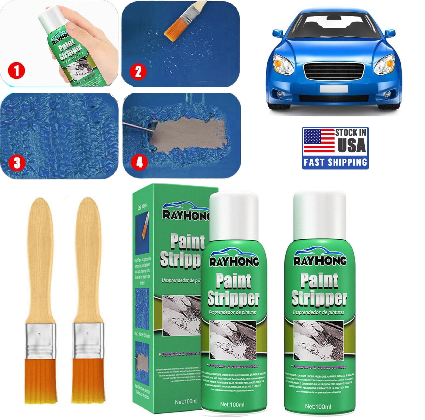 200ml Car Paint Remover with Brush Metal Surface Paint Stripper Paint ...