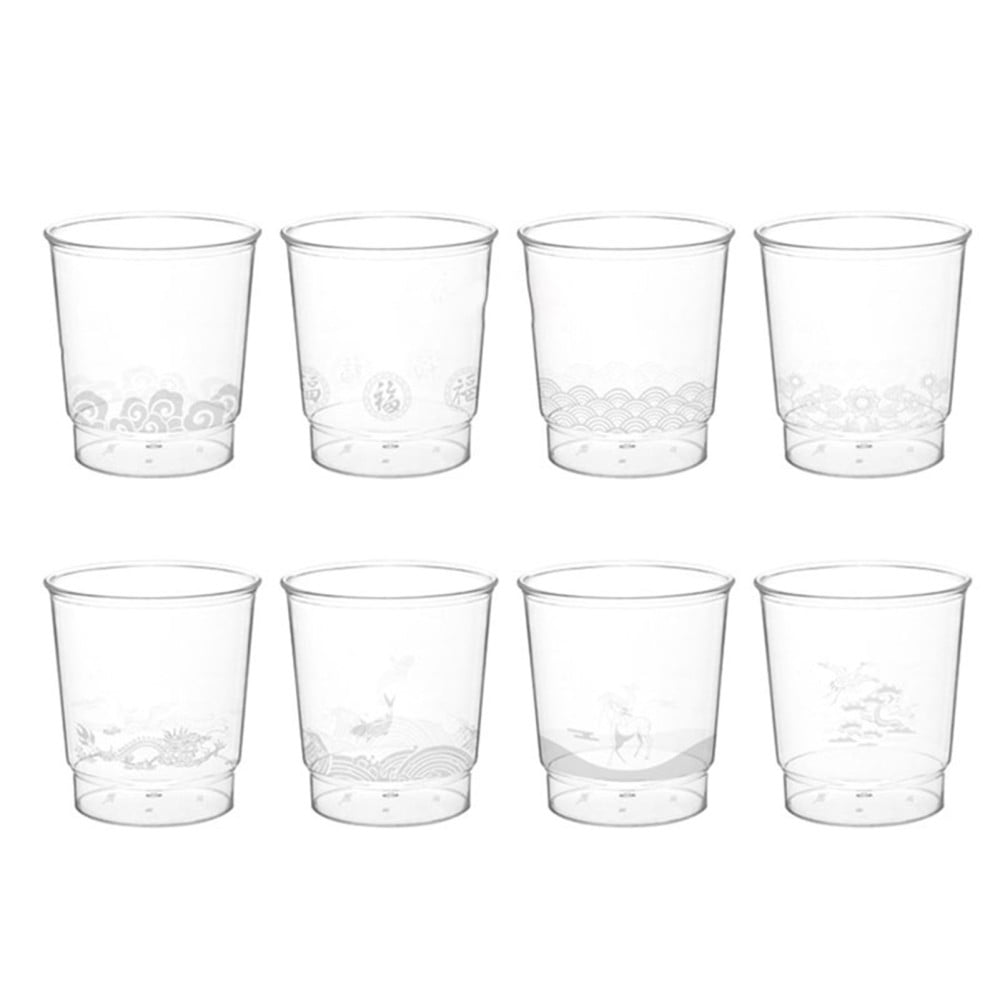 20PCS 50/200ml Disposable Glasses Double Drinking Shooter Cups Plastic  Disposable Clear Durable Tea Coffee Cups Party Tumblers