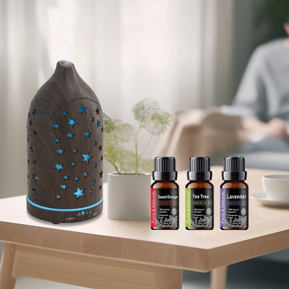 200ml Essential Oil Diffuser, 7 LED Color Changing, Ultra Quiet BPA-Free Ultrasonic Humidifier for Home Office