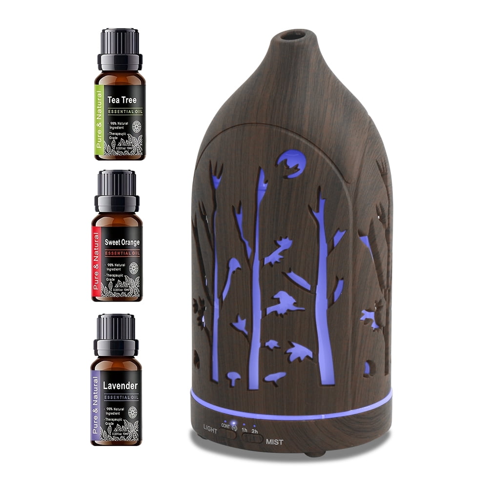Color Changing Diffusers 200ml Essential Oil Diffuser for Home 7 LED Color Changing, Ultra Quiet ...