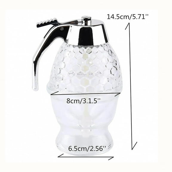 200ml Honey Pot Pourer Dispenser One-handed Handling No Drip Bottle for Maple Syrup Honey Chocolate Syrup