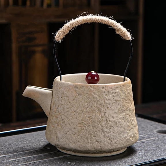 200ml Japanese Kungfu Retro Teapot Ceramic Tea Set Coarse Ceramic Beam Teapot Single Pot Convenient Teapot Teaware