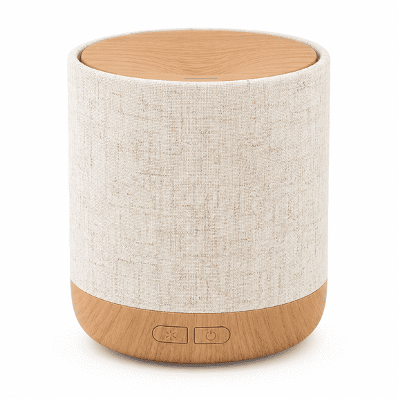 200ml Light Brown Ultrasonic Oil Diffuser with Fabric Cover and Night Lamp