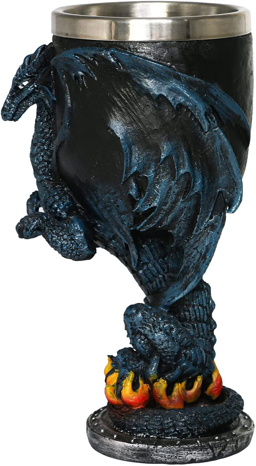 200ml Medieval Fantasy Blue Dragon Wine Goblet Dungeons Dragons gifts ...