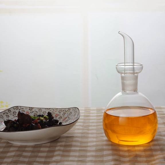200ml Glass Oil Dispenser Bottle with Drip Spout for Cooking Oil, Vinegar, and Vegetable Oil Control Pouring