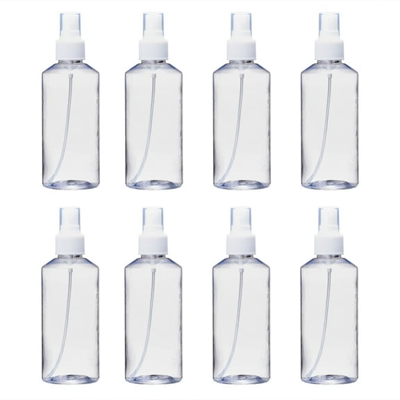 200ml Refillable PET Plastic Spray Bottles Empty Pump Bottles for Liquid Clear 5.3x15.7cm Capacity: 200ml(6.76 fl. oz) DIY