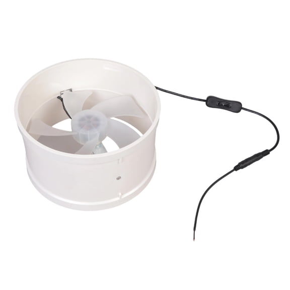 200mm 12V PVC Duct Fan 360cfm With Switches Low Noise For Multiple Ventilation Needs