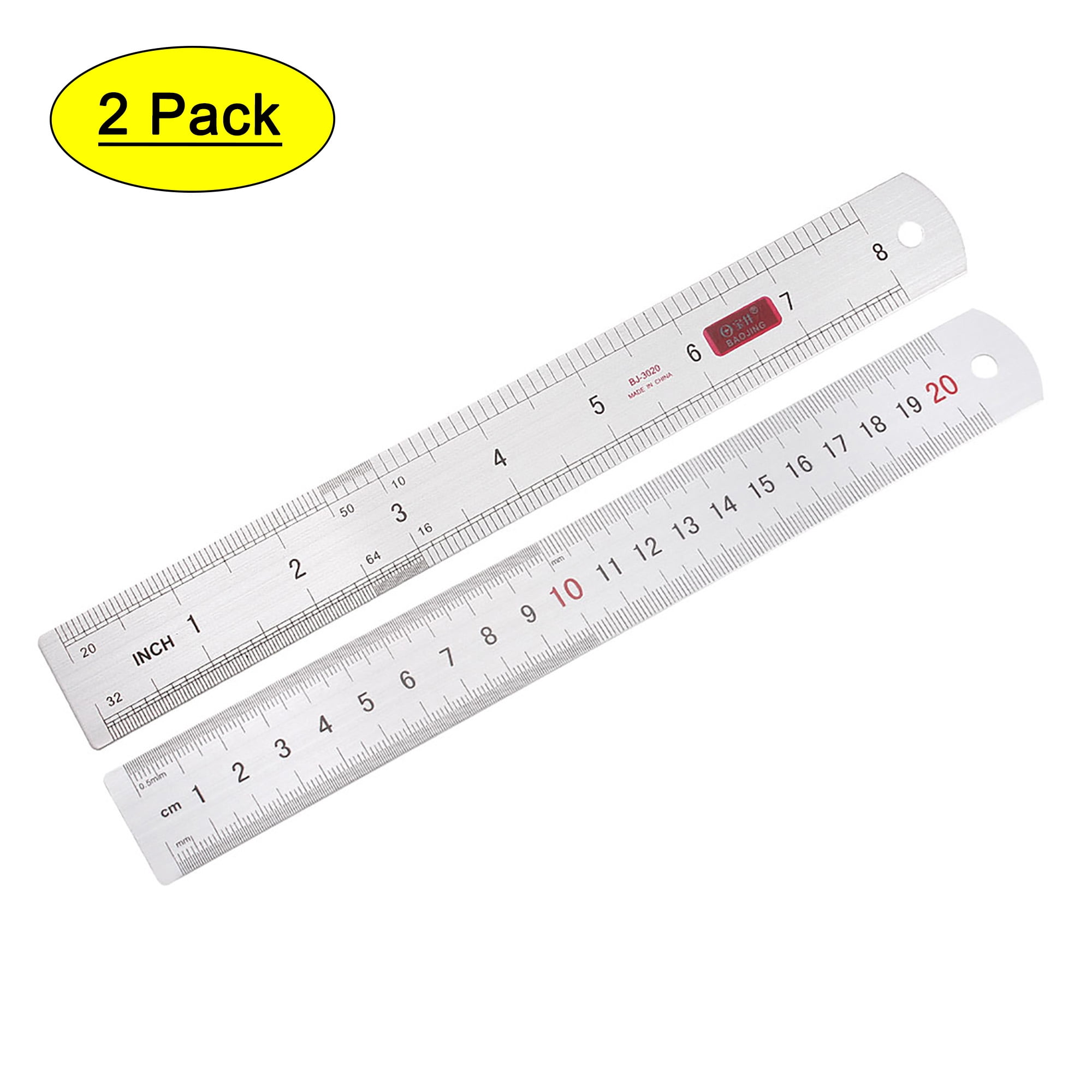 Officemate 12 In. Inch And Metric Measurement Stainless Steel Metal Ruler, Classroom Supplies, Household