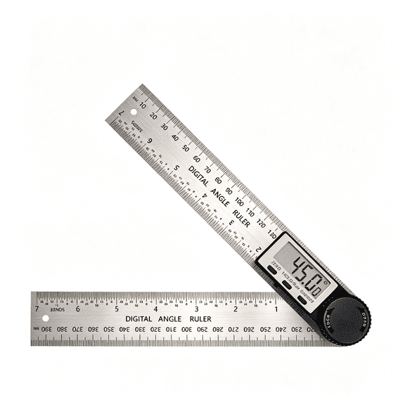 200mm Digital Angle Ruler, Stainless Steel Combination Square with Electronic Angle Finder and Caliper Function, Precision Measuring Tool for Woodworking, Construction and DIY Projects