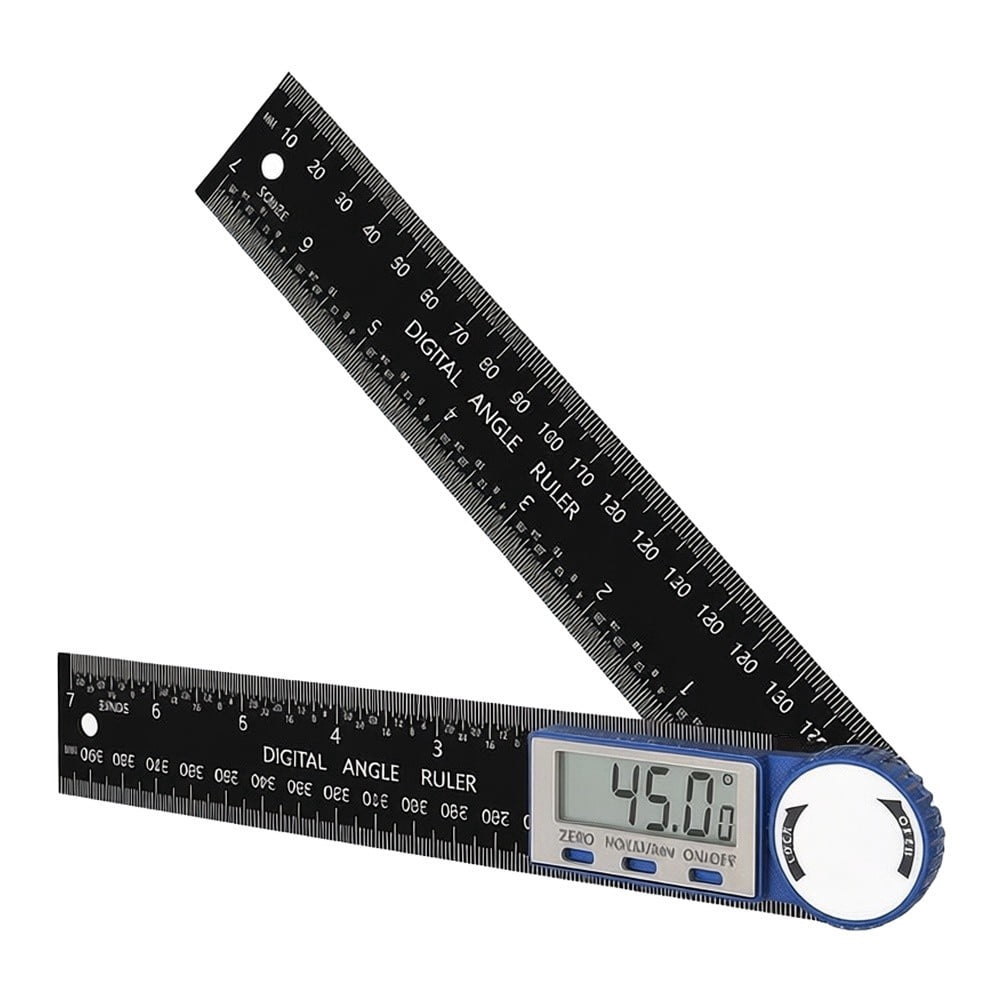 Threaded Protractor 200mm Digital Protractor with Clear LCD Display, Precision Angle ...