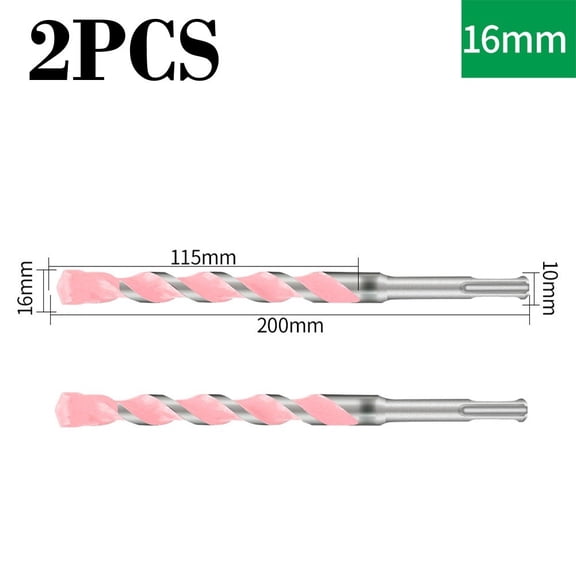 200mm Long Hammer Drill Bit Set 2PCS SDS Shank for Masonry and Concrete