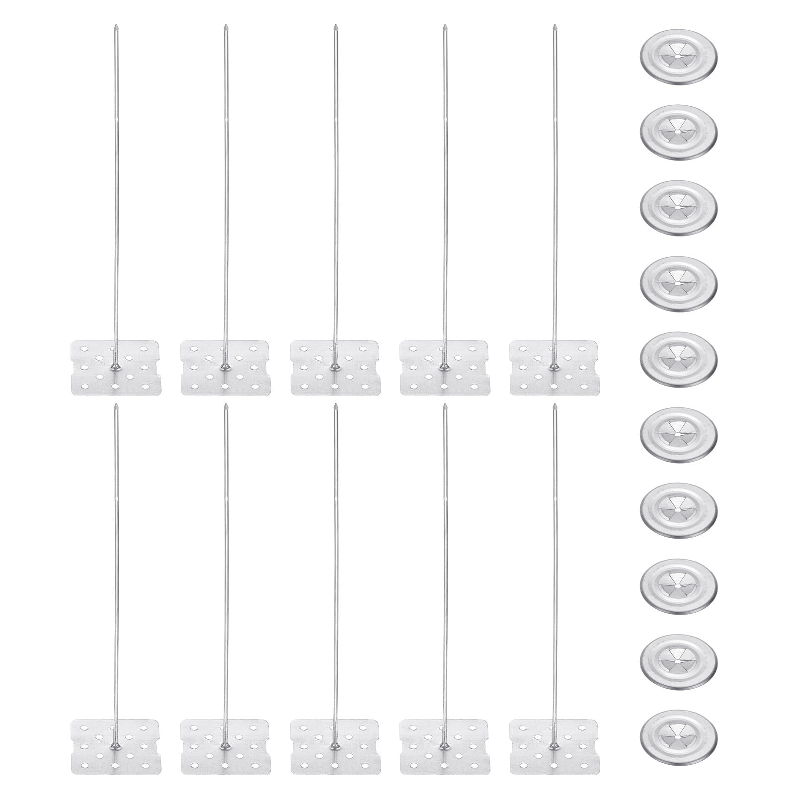 200mm Perforated Insulation Pins with Round Washer,50 Sets 2in Insulating Nails Wall Plug for Fixing Foam Boards to Wall or Ceiling