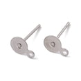 thumbnail image 1 of 200pairs Non-Tarnish 304 Stainless Steel Stud Earring Findings with Loop Stainless Steel color 12x7mm, 1 of 3