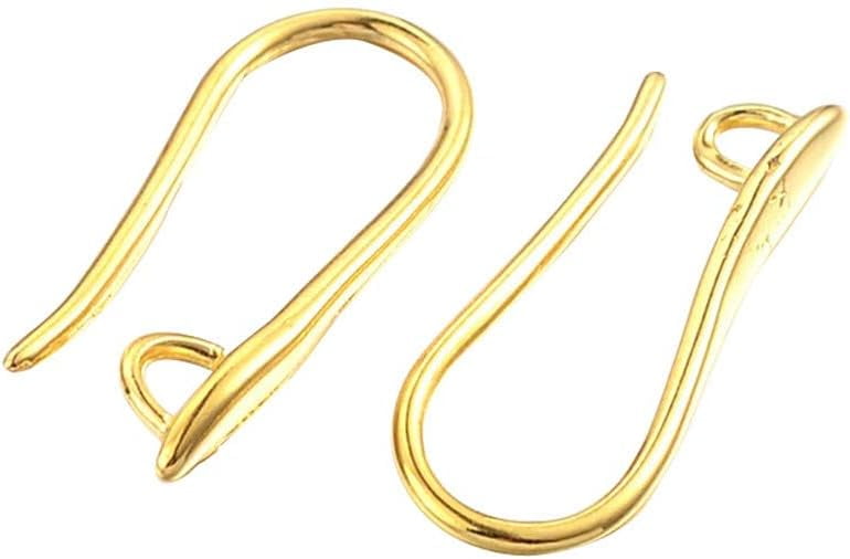 200pc 200PCS Golden Ear Wire Earring Hooks with Loop French Earring Hooks Ear Wire Findings for DIY Earring Making Supplies-Lead Free and Cadmium Free Golden