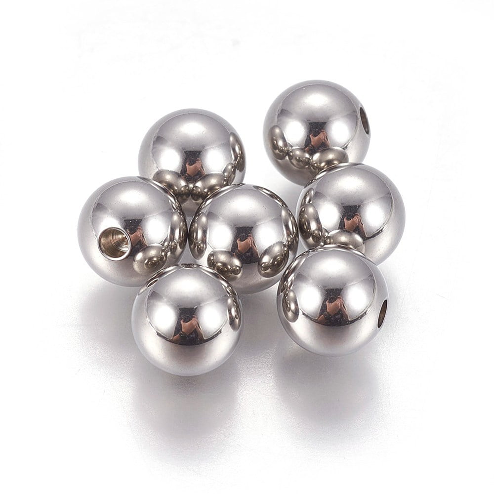 200pc 202 Stainless Steel Cord End Caps Memory Wire End Caps Round Stainless Steel Color 8x2mm Hole: 2mm