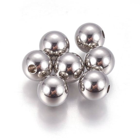 200pc 202 Stainless Steel Cord End Caps Memory Wire End Caps Round Stainless Steel Color 8x2mm Hole: 2mm
