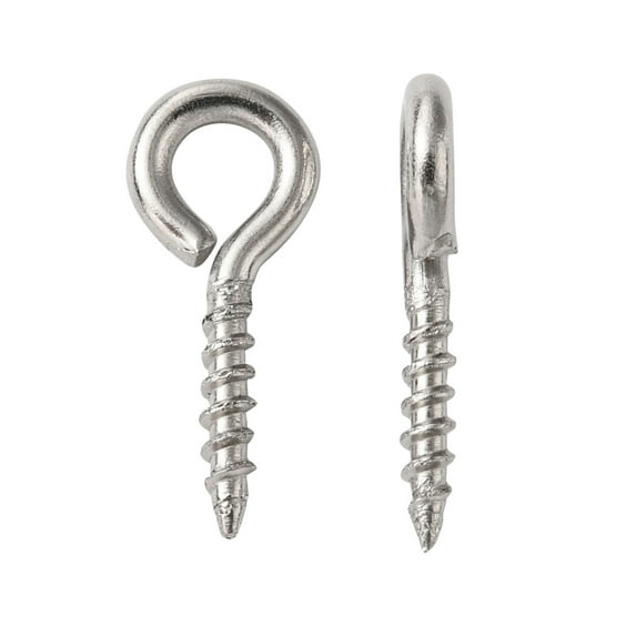 200pc 304 Stainless Steel Screw Eye Pin Peg Bails For Half Drilled Beads Stainless Steel Color 12x5x1.2mm Hole: 3mm Pin: 1.5mm