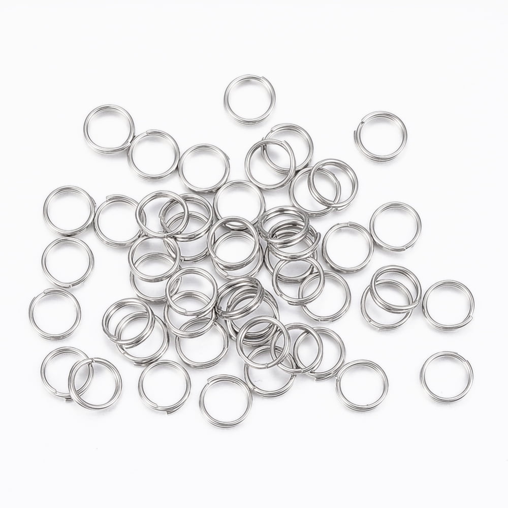 200pc 304 Stainless Steel Split Rings Double Loops Jump Rings Stainless ...