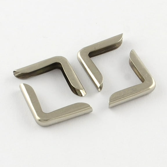 200pc Iron Book Albums Menus Folders Corner Protectors Platinum 14x14x3mm Hole: 2.5mm DIY