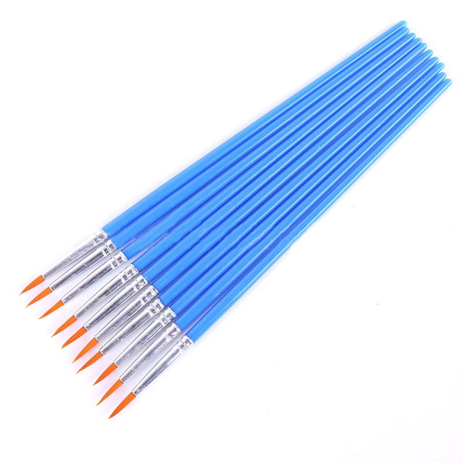 200pc Plastic Micro Detail Paint Brush with Nylon Brush Head and Aluminium Tube for Painting Clay Tool Dodger Blue 1.1~1.2cm