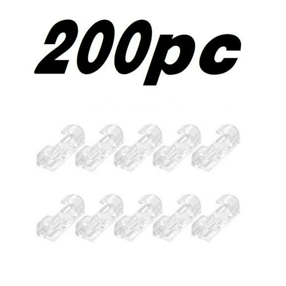 HOARBOEG 200pc Self Adhesive Cable Management Clips Desktop Cable Organizer Fixing Clamp Transparent