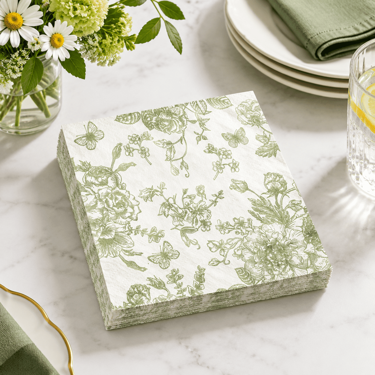 200pc Sgreen Flnapkcocktail Disposable Paper Beverdessert Dinner Napkin ...