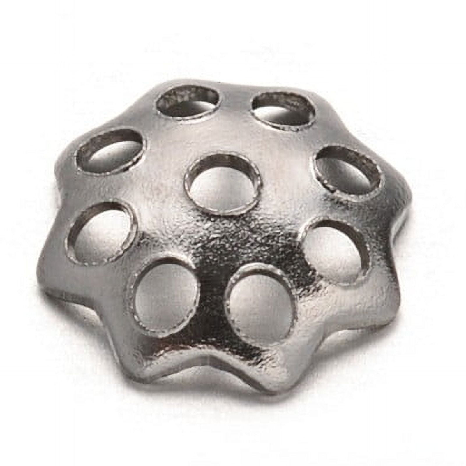 200pc Tarnish Resistant Multi-Petal Flower 304 Stainless Steel Bead Caps Stainless Steel Color 5x2mm Hole: 1mm