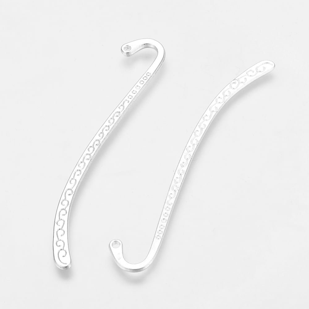 200pc Tibetan Style Bookmarks Zinc Alloy Silver Lead Free & Cadmium Free 84x14x1.5mm Hole: 1.6mm