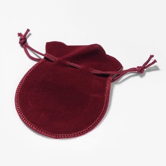 200pc Velvet Bags Calabash Shape Drawstring Jewelry Pouches Medium Violet Red 9x7cm Material Polyester