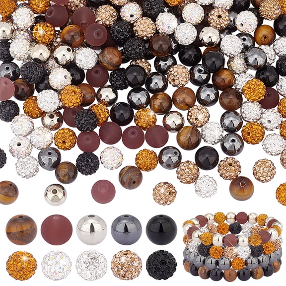 200pcs 10 style DIY Round Beads Jewelry Making Finding Kits Mixed color 9.5~10mm Hole: 1~1.5mm 20pcs/style