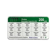 200pcs 15 Values 0.1uF to 220uF 10V/16V/25V/50V Aluminum Radial Electrolytic Capacitor Kit