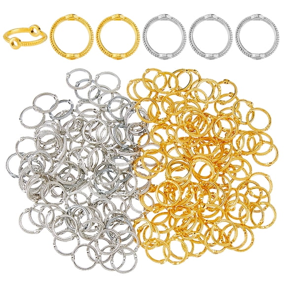 200pcs 2 colors Alloy Bead Frame Ring Platinum Golden 10.5x3mm Hole: 1.4mm 100pcs/color