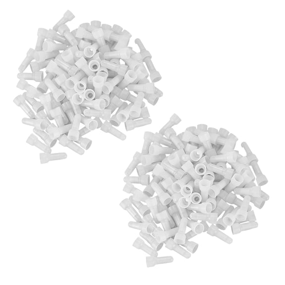 200pcs 22-16 GA AWG Closed End Crimp Caps Splice Gauge Wire Connectors Terminals (White)