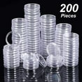 thumbnail image 1 of 200pcs 25 Mm Coin Holder Capsules Clear Round Plastic Coin Container Case, 1 of 5