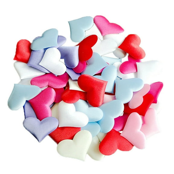 200pcs 3.5cm Artificial Love Heart Petals Romantic for Wedding Party Home Wedding Bed Throwing Flowers Decoration (Mixed Color, 100 Pieces)