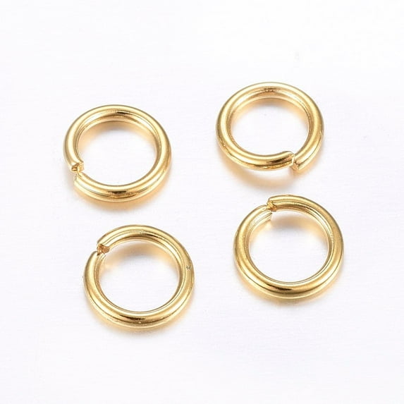 200pcs 304 Stainless Steel Open Jump Rings golden 18 Gauge 8x1mm Inner Diameter: 6mm 200pcs