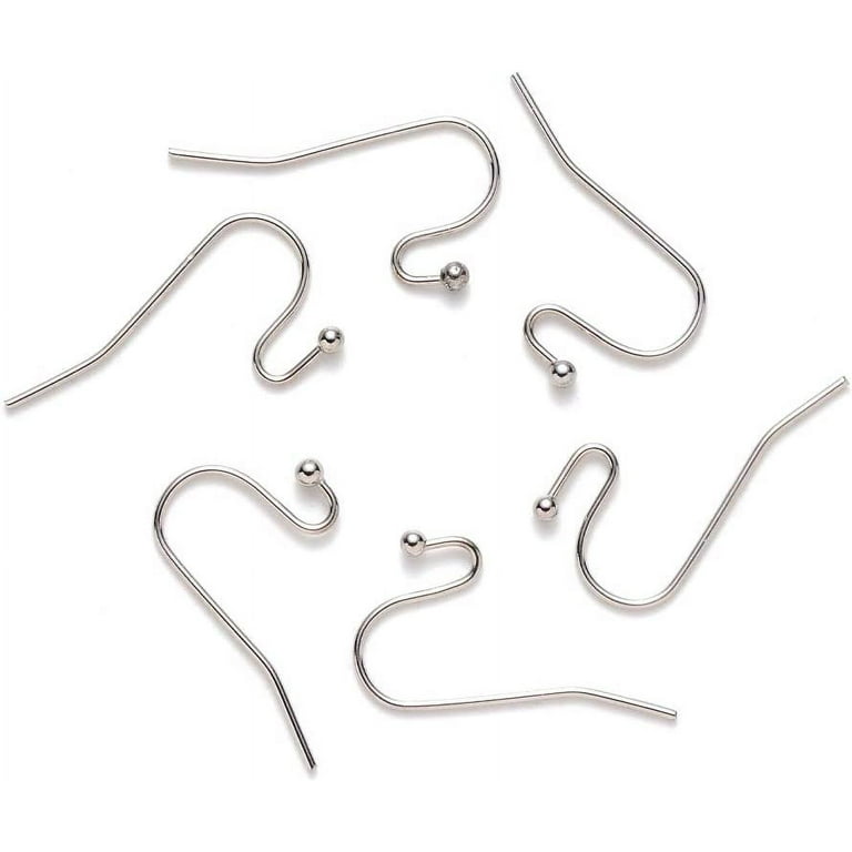 200pcs 304 Stainless Steel S Fish Ear Wire French Hook Ball Dot Earwires  Surgical Loops Ear Hook Findings for DIY Dangle Earring Jewelry Making  11X12mm 