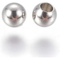 thumbnail image 1 of 200pcs 3mm 304 Stainless Steel Cord End Caps Round Memory Wire End Caps Half Hole Ball Beads for DIY Jewelry Making Hole 2mm, 1 of 2